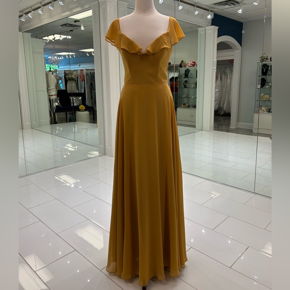 Elegant Mustard Yellow Evening Gown
